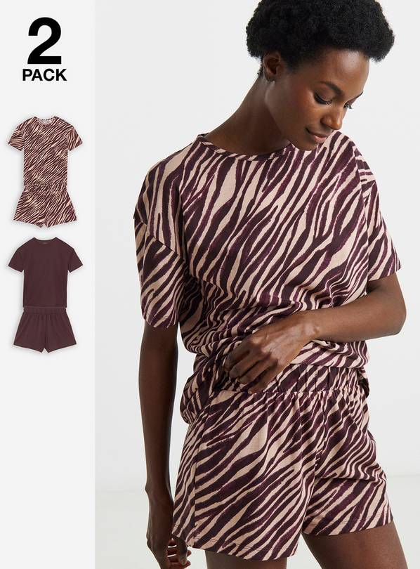 SIMPLY BE 2 Pack Animal Print Shortie Set 12-14